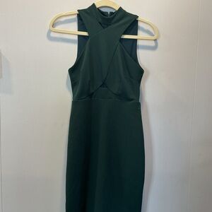Guess Elegant Dark Green Midi Dress